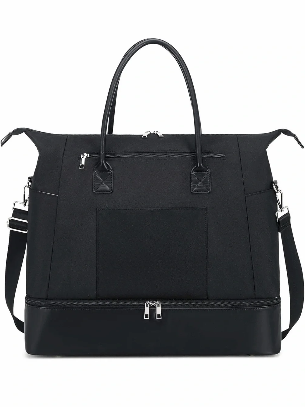 Black Weekender Travel Bag with Detachable Strap